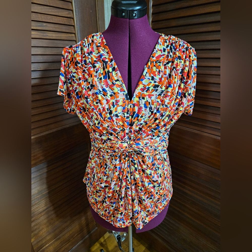Cato Colorful Mosaic Blouse